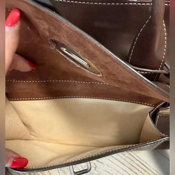 Dooney & Bourke Toscana Brown Leather Satchel Bag - Picture 10 of 16